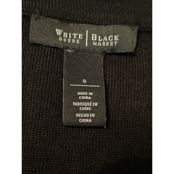 WHITE HOUSE BLACK MARKET Women’s Size S Beaded Embellished Cardigan Black Zip - Picture 3 of 7